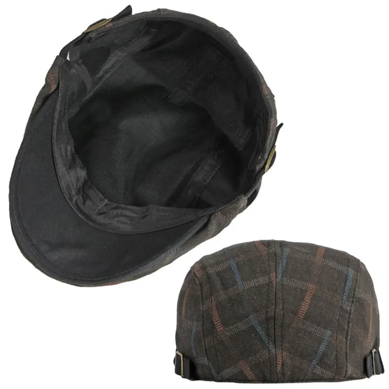 Kerouac Plaid Cotton Flat Cap
