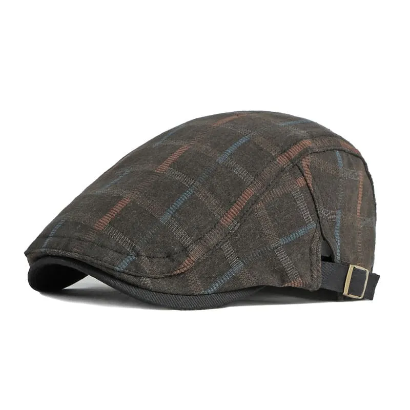 Kerouac Plaid Cotton Flat Cap