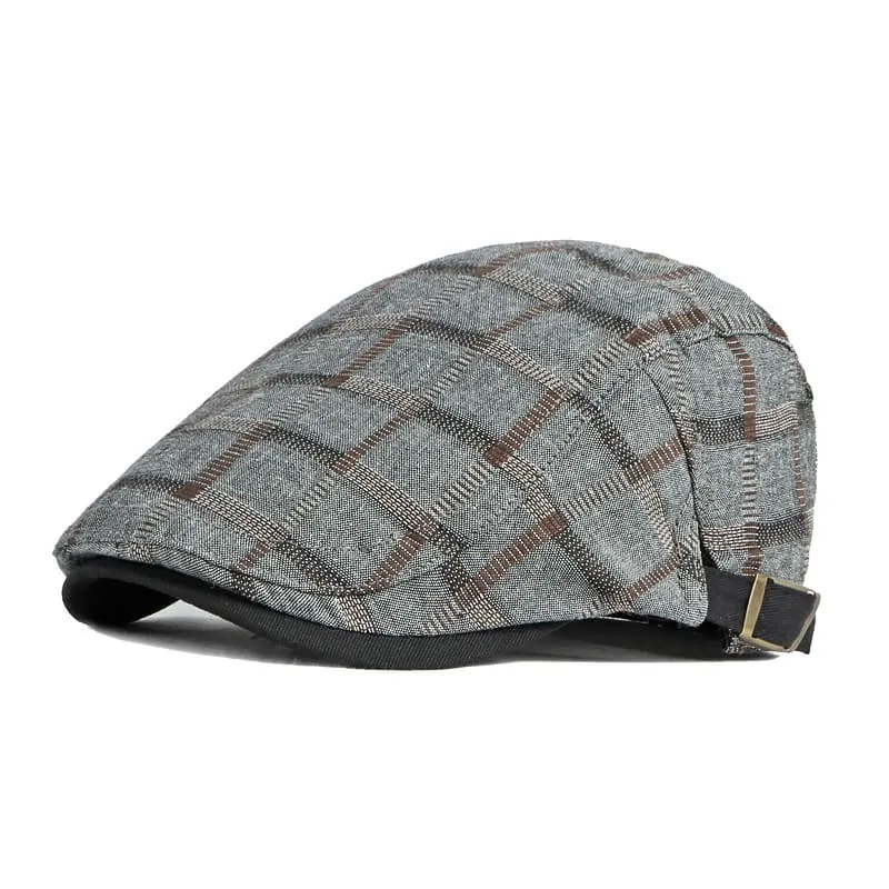 Kerouac Plaid Cotton Flat Cap
