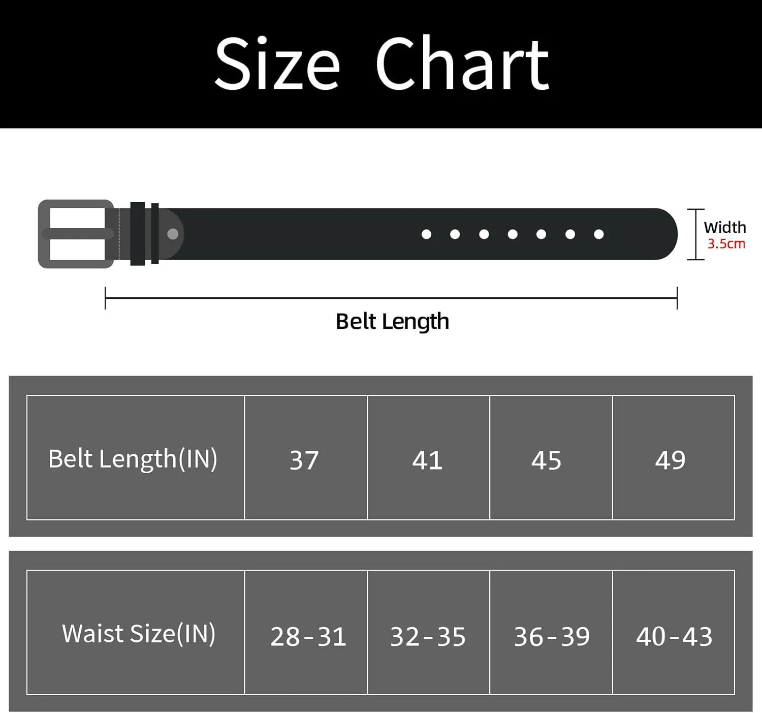 maikun Mens Black Leather Belt, Casual Dress Belts For Men, Classic Design Pin Buckle