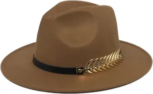 Men's Autumn and Winter Fedora Neutral Wide Brim Jazz Hat Vintage Panama Hat