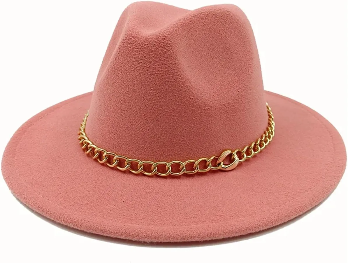 Men's Classic Wide Brim Fedora Hats for Men Panama Jazz Cap for Party Wedding Church