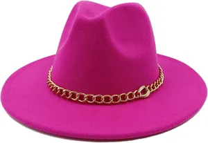 Men's Classic Wide Brim Fedora Hats for Men Panama Jazz Cap for Party Wedding Church