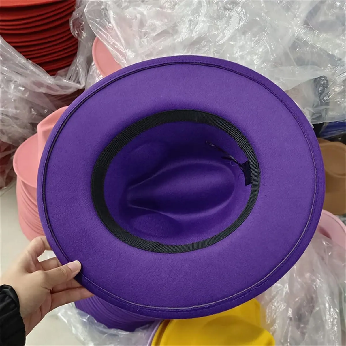 Men's Classic Wide Brim Fedora Hats for Men Panama Jazz Cap for Party Wedding Church