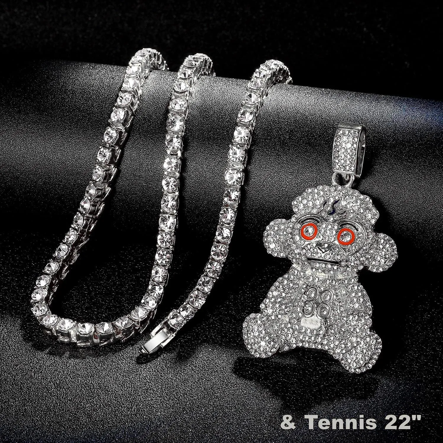Mens Hip Hop Iced Out Chain Necklaces Silver Gold Monkey | Bear | Lion Pendant Chains Bling Rapper Jewelry