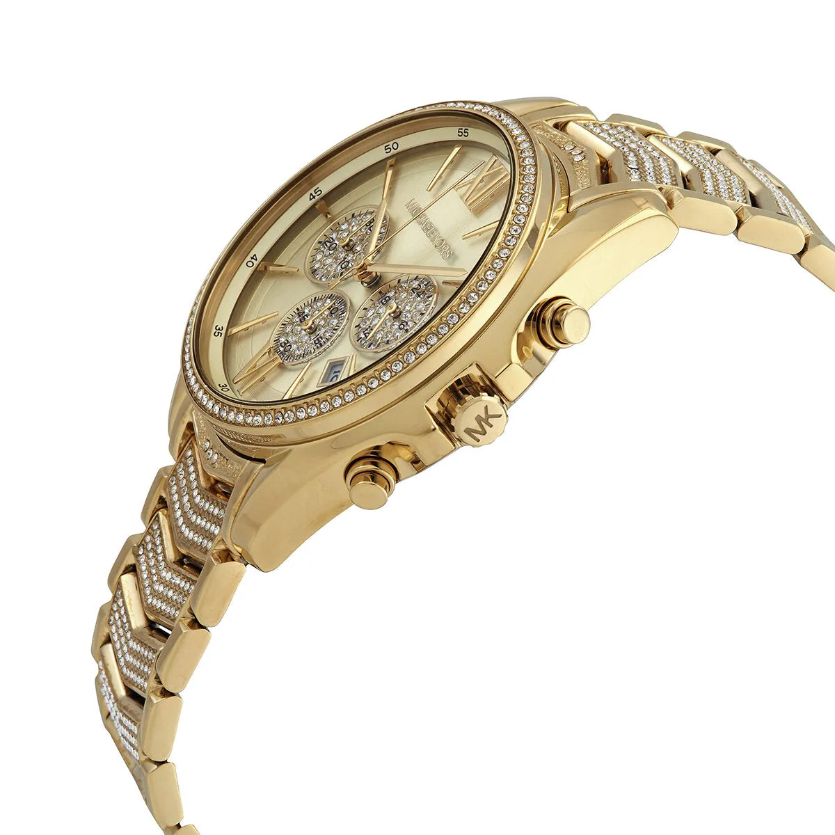 Michael Kors Whitney Chronograph Quartz Crystal Gold Dial Ladies Watch MK6729