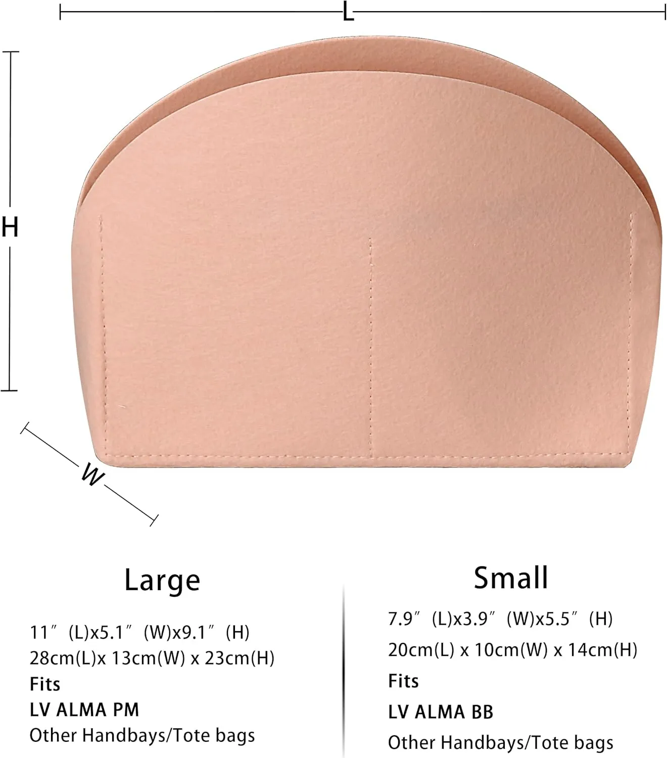 MISIXILE Felt Purse Alma BB PM Organizer Insert Shell Tote Organizer for Women Fits Alma BB PM Insert