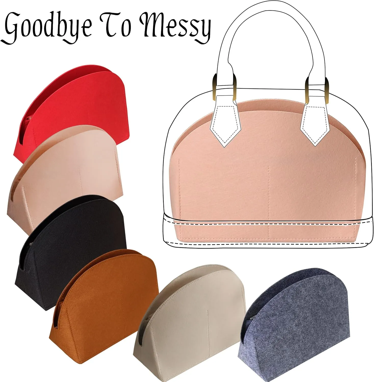 MISIXILE Felt Purse Alma BB PM Organizer Insert Shell Tote Organizer for Women Fits Alma BB PM Insert