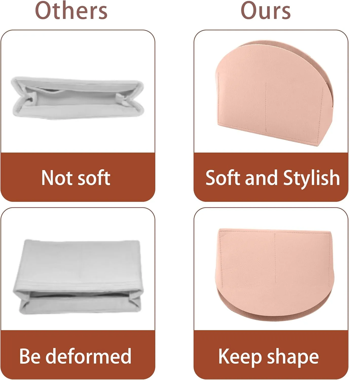 MISIXILE Felt Purse Alma BB PM Organizer Insert Shell Tote Organizer for Women Fits Alma BB PM Insert