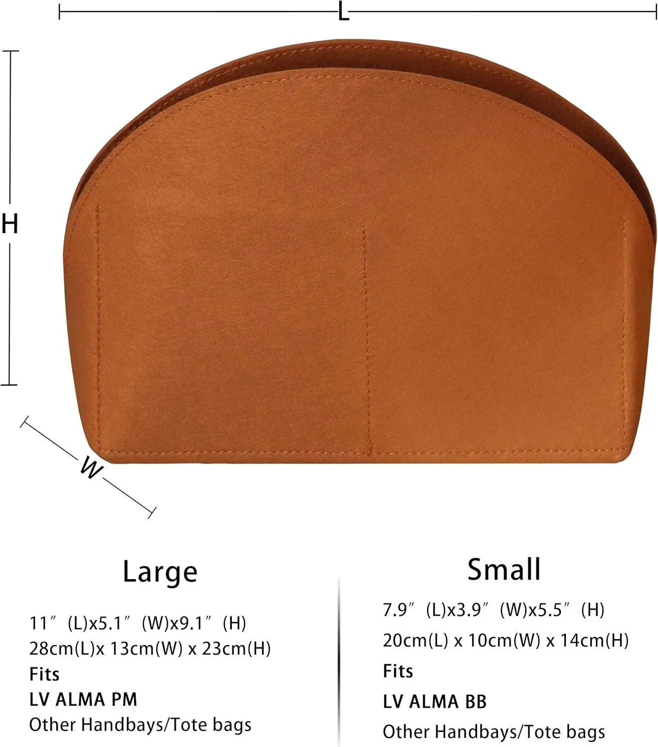 MISIXILE Felt Purse Alma BB PM Organizer Insert Shell Tote Organizer for Women Fits Alma BB PM Insert