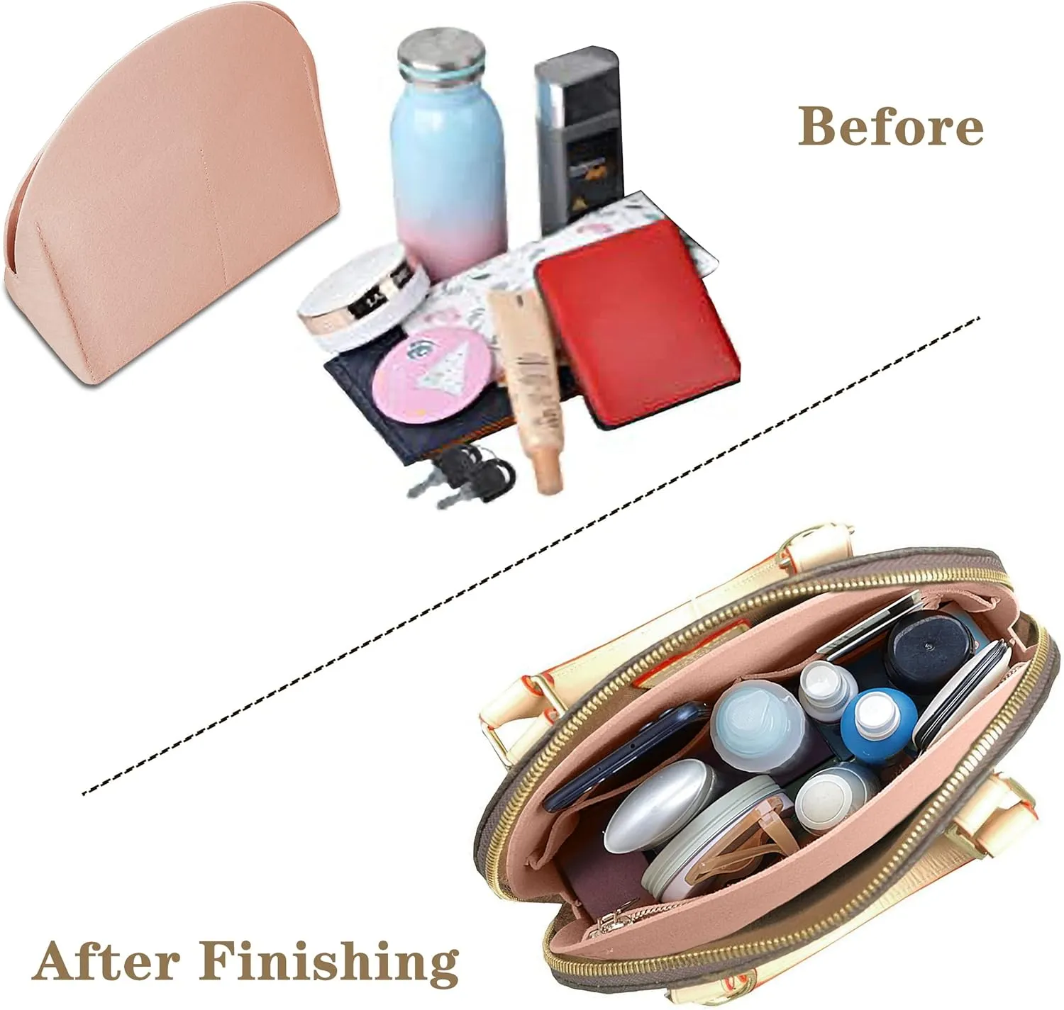 MISIXILE Felt Purse Alma BB PM Organizer Insert Shell Tote Organizer for Women Fits Alma BB PM Insert