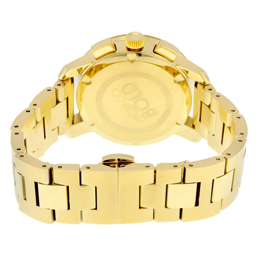 Movado Bold Black Dial Gold-tone Chronograph Unisex Watch 3600359