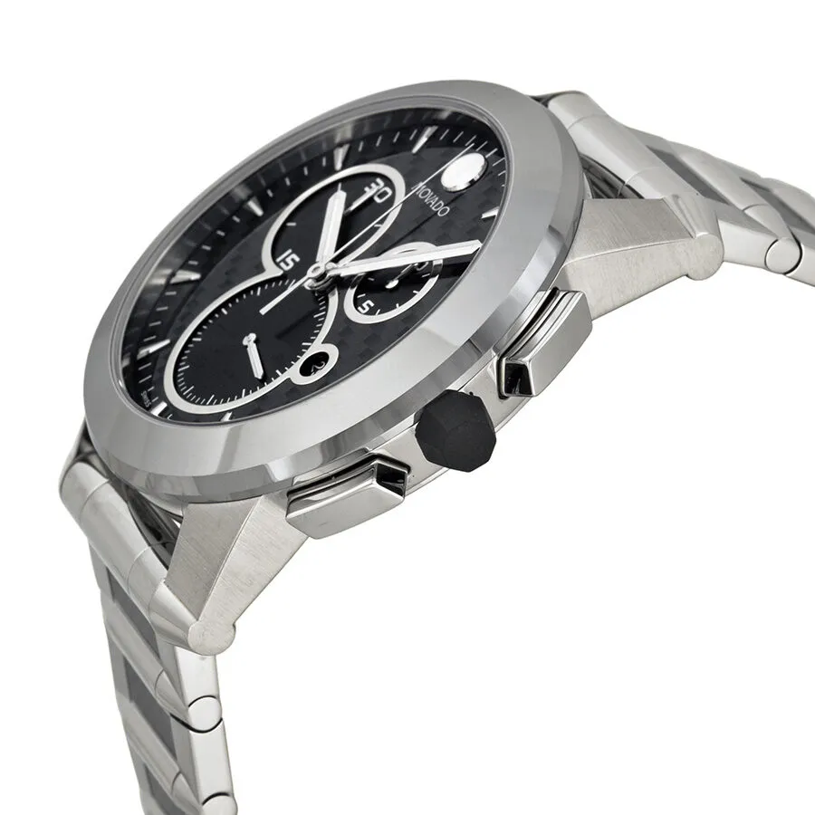 Movado Vizio Carbon Fiber Dial Chronograph Stainless Steel Men's Watch 0606083