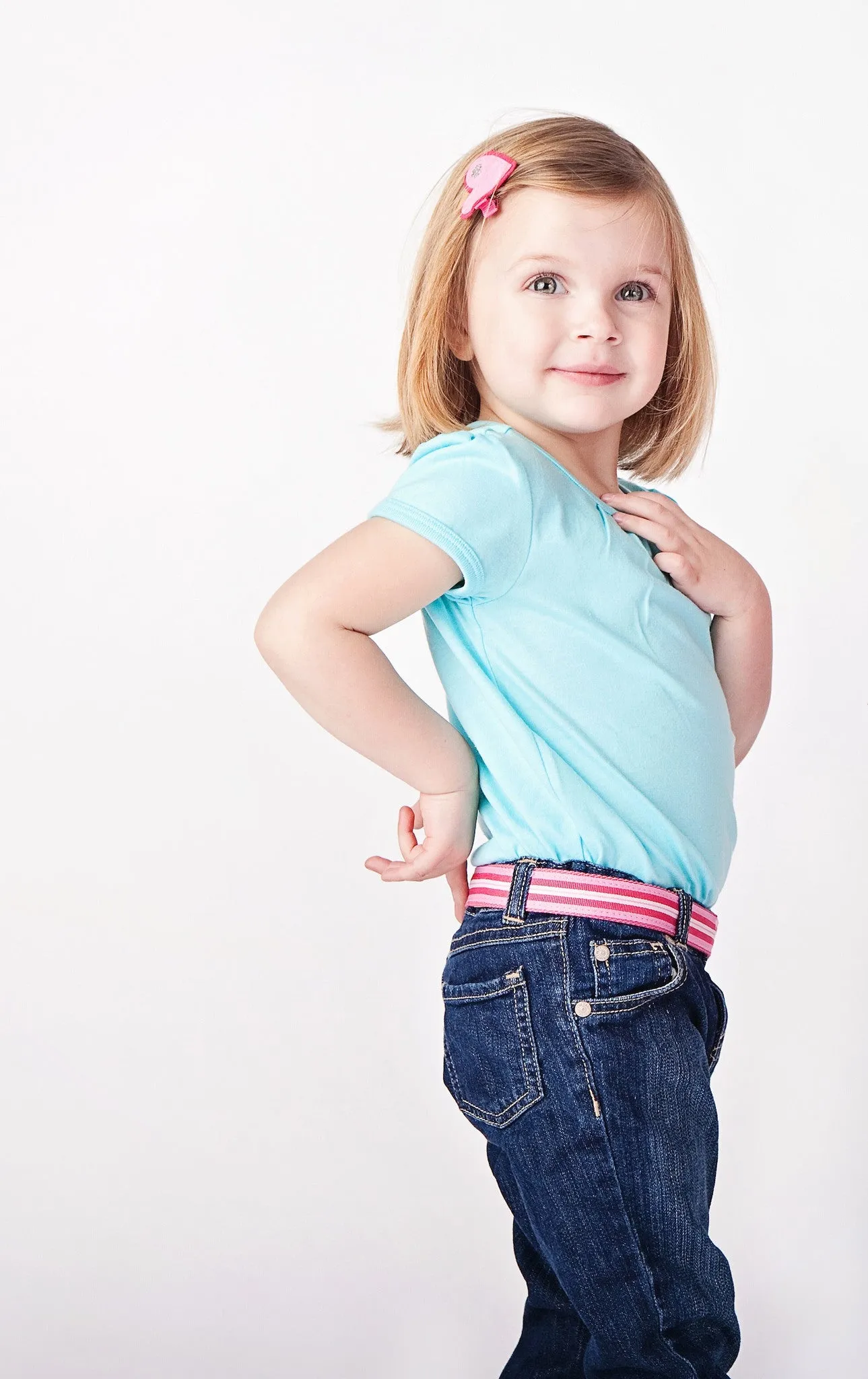 MYSELF BELTS - Pink Stripe Print Easy Velcro Belt For Toddlers/Kids