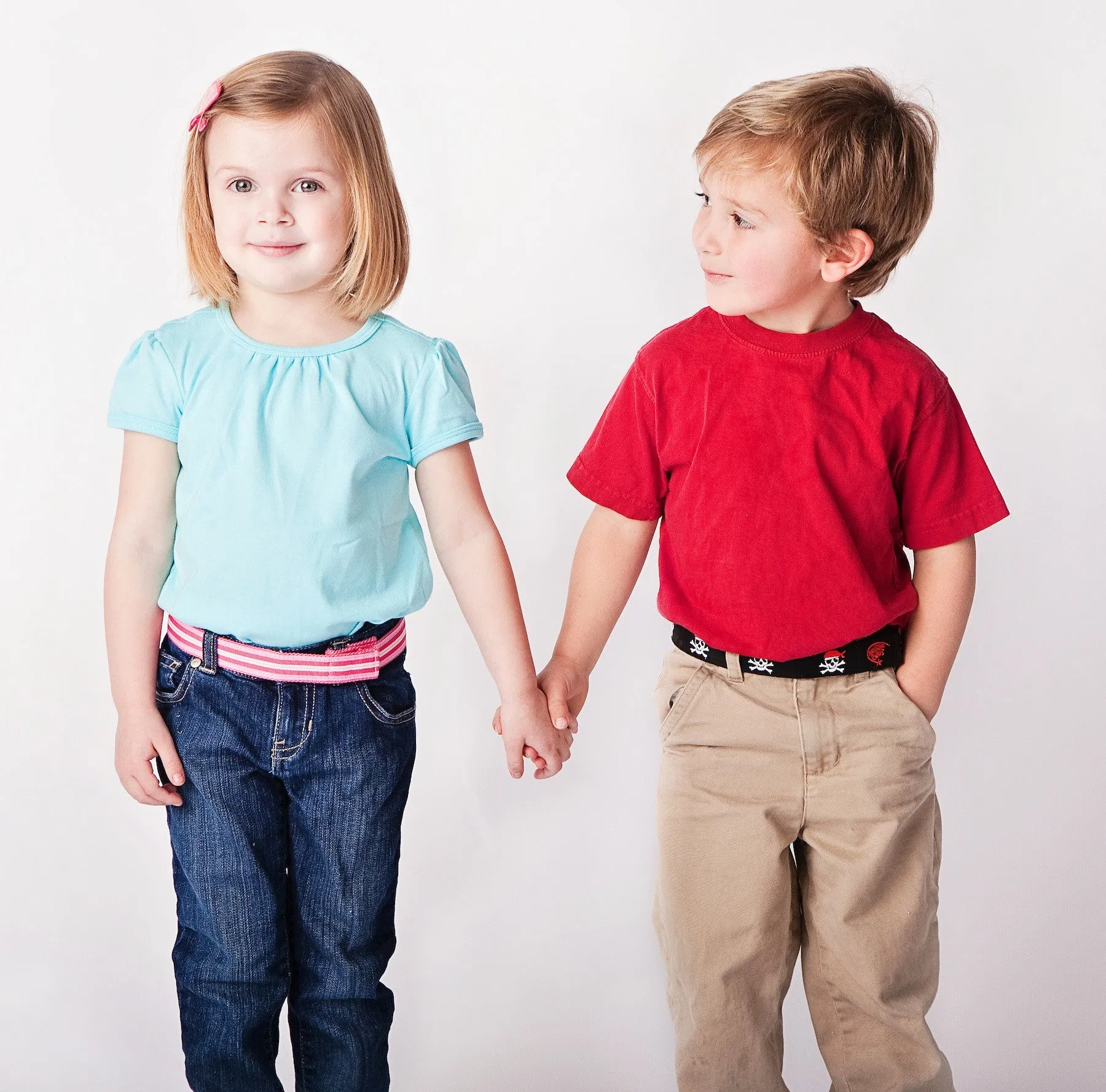 MYSELF BELTS - Pink Stripe Print Easy Velcro Belt For Toddlers/Kids