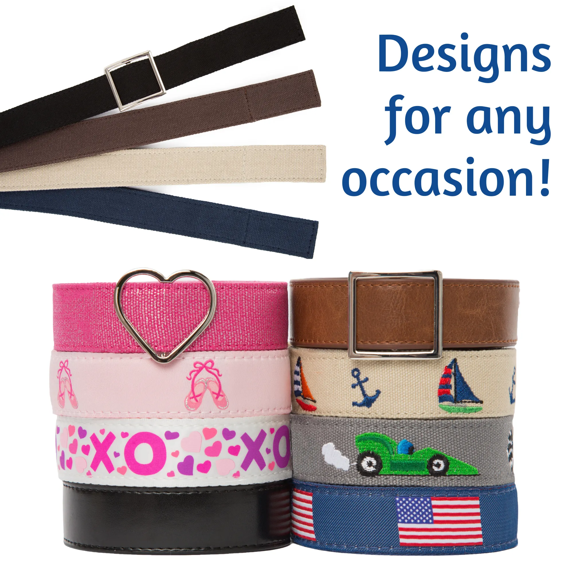 MYSELF BELTS - Sailing Print Easy Velcro Belt For Toddlers/Kids