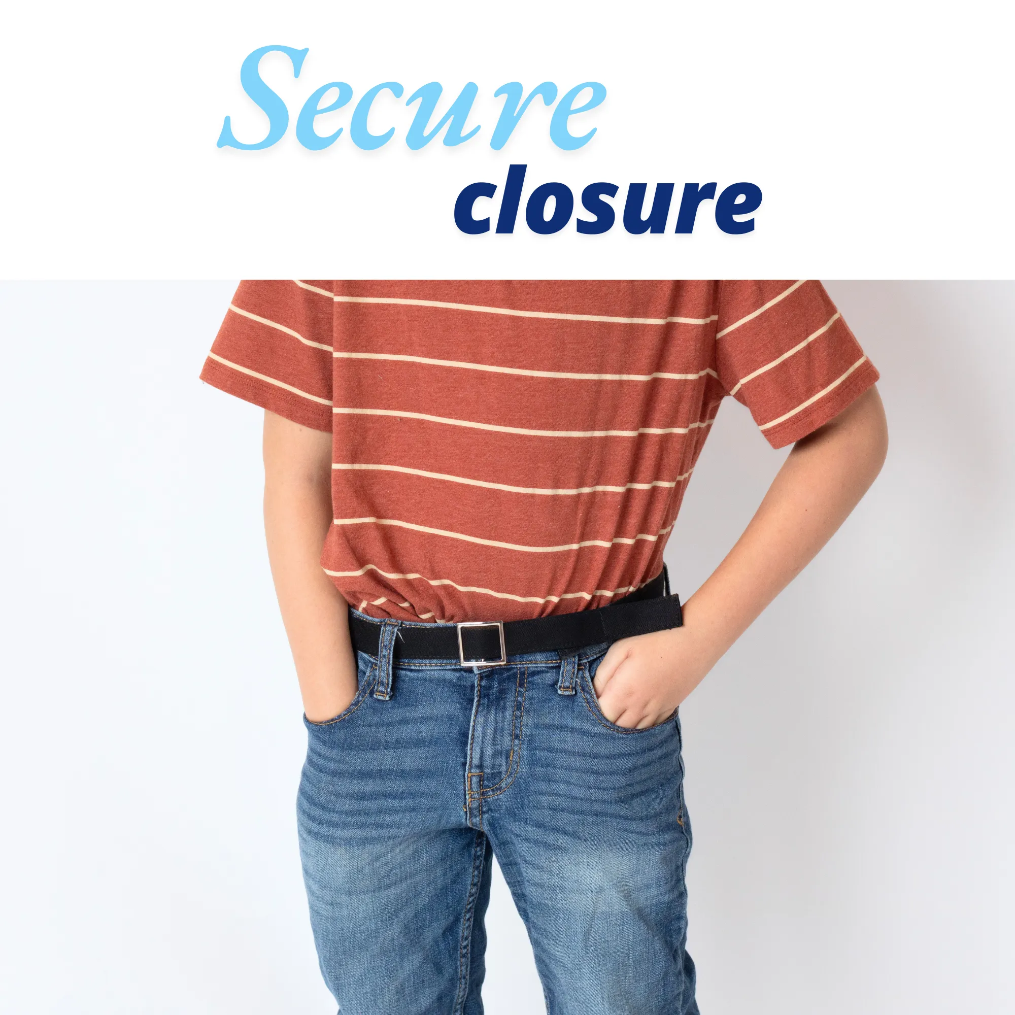 MYSELF BELTS - Solid Black Twill Easy Velcro Belt For Toddler/Kids