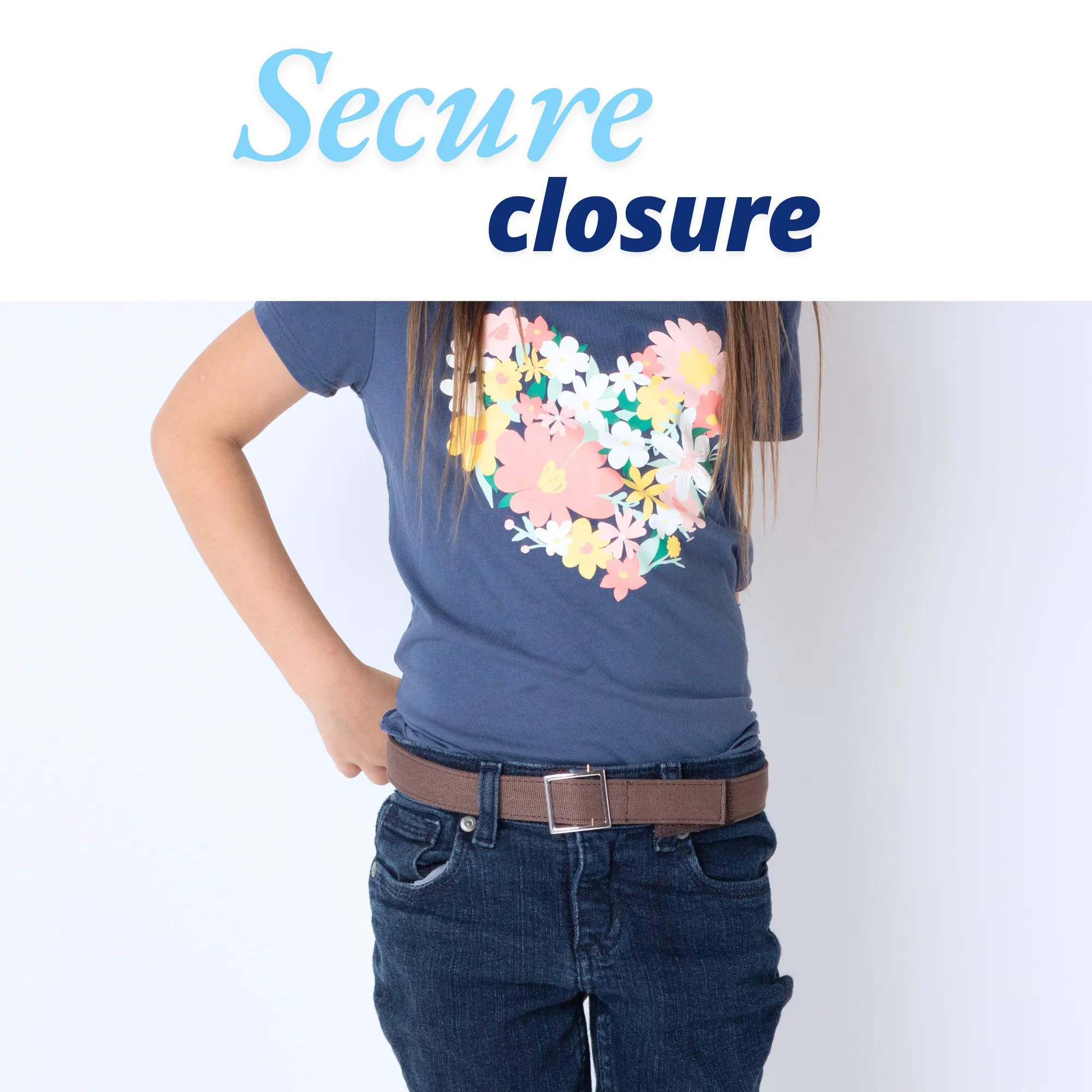 MYSELF BELTS - Solid Brown Canvas Easy Velcro Belt For Toddlers/Kids
