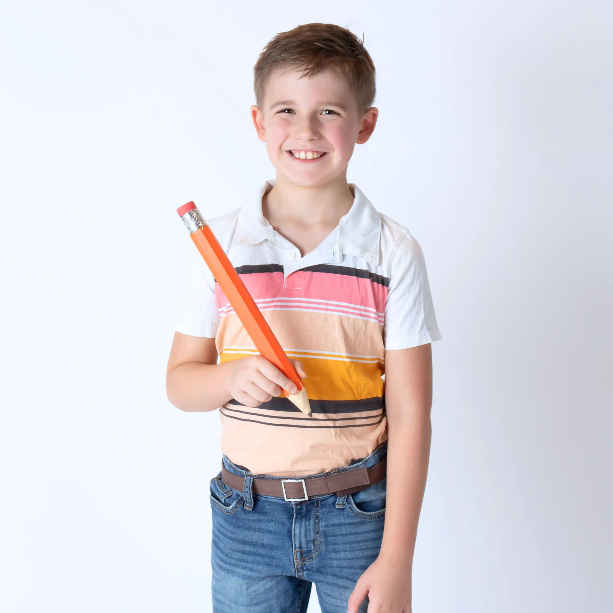 MYSELF BELTS - Solid Brown Canvas Easy Velcro Belt For Toddlers/Kids