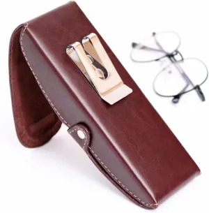 Orsus Hard Glasses Eyeglass Case with Belt Clip, Belt Waist Hard Sunglasses Case 6x2 Inches