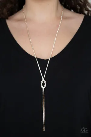 Paparazzi Necklace ~ Knockout Knot - Gold