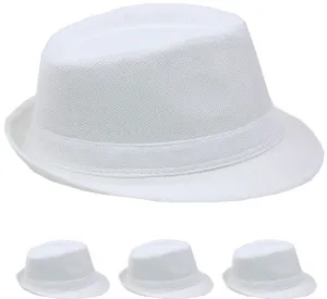 plain white dress fedora hat Case of 72