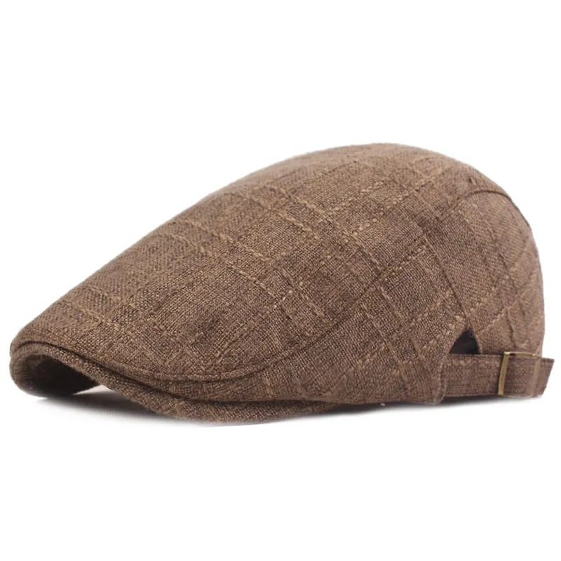 Preston Plaid Cotton Flat Cap