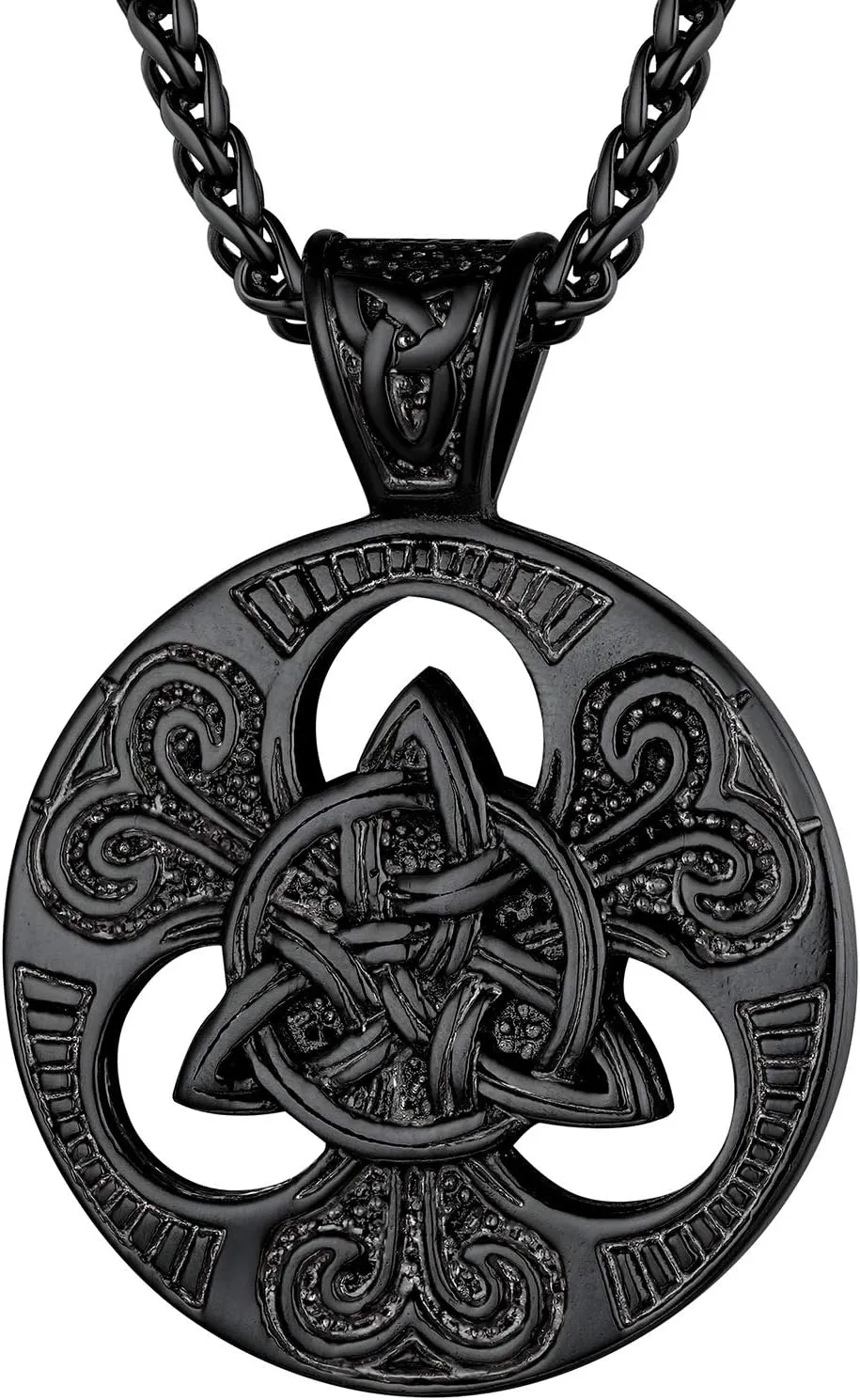 PROSTEEL 316L Stainless Steel Celtic Knot Triquetra Necklace, Irish Christian Cross Pendant Necklace for Men Women, Protection Amulet Jewelry, 22"-24" Adjustable, Come with Box