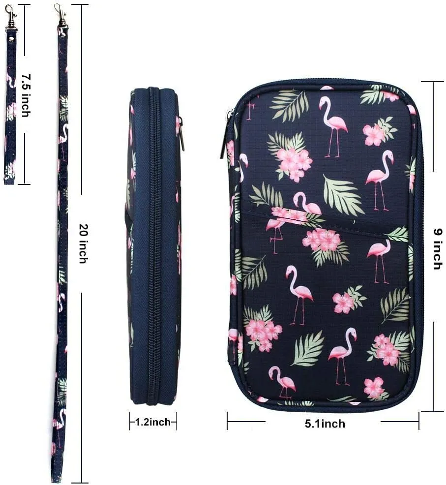 RFID Family Passport Wallet Holder Waterproof, Travel Document Organizer Credit Card Clutch Bag for Men Women