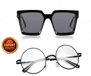 Round, Rectangular Sunglasses (For Men & Women, Clear, Black)