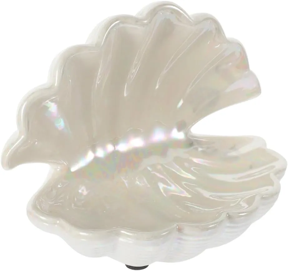 SAFIGLE Sea Shells Trinket Box, Hinged Seashell Figurine Jewelry Dish Gradient Mermaid Clam Ring Holder Plastic Earrings Necklace Storage Container