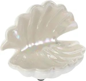 SAFIGLE Sea Shells Trinket Box, Hinged Seashell Figurine Jewelry Dish Gradient Mermaid Clam Ring Holder Plastic Earrings Necklace Storage Container