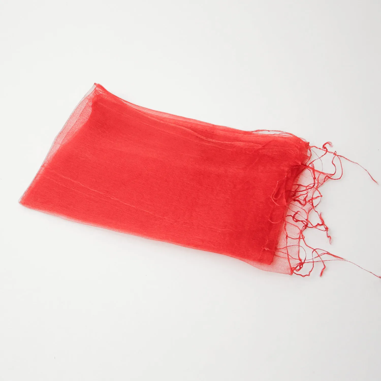 Scarf - Silk Handwoven Nuno - Red