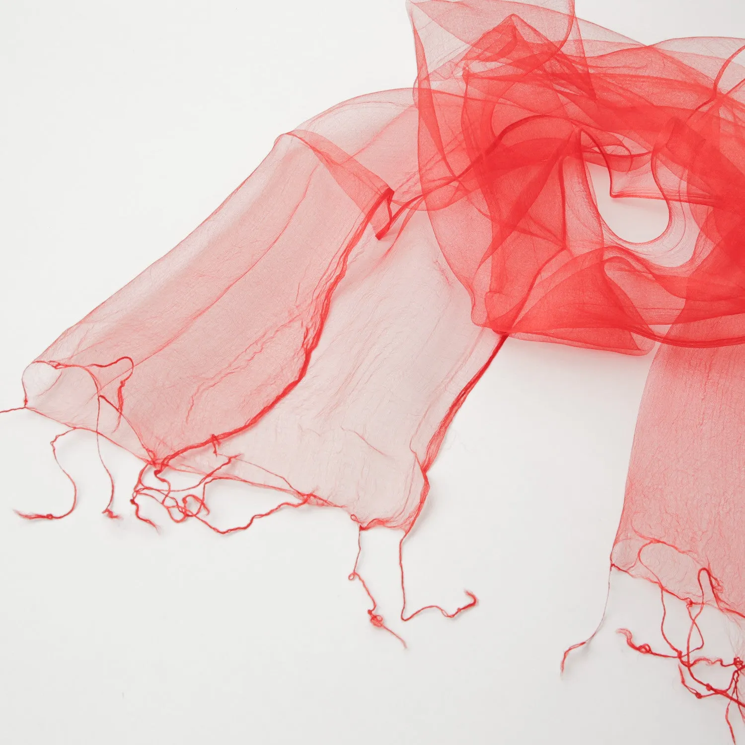 Scarf - Silk Handwoven Nuno - Red