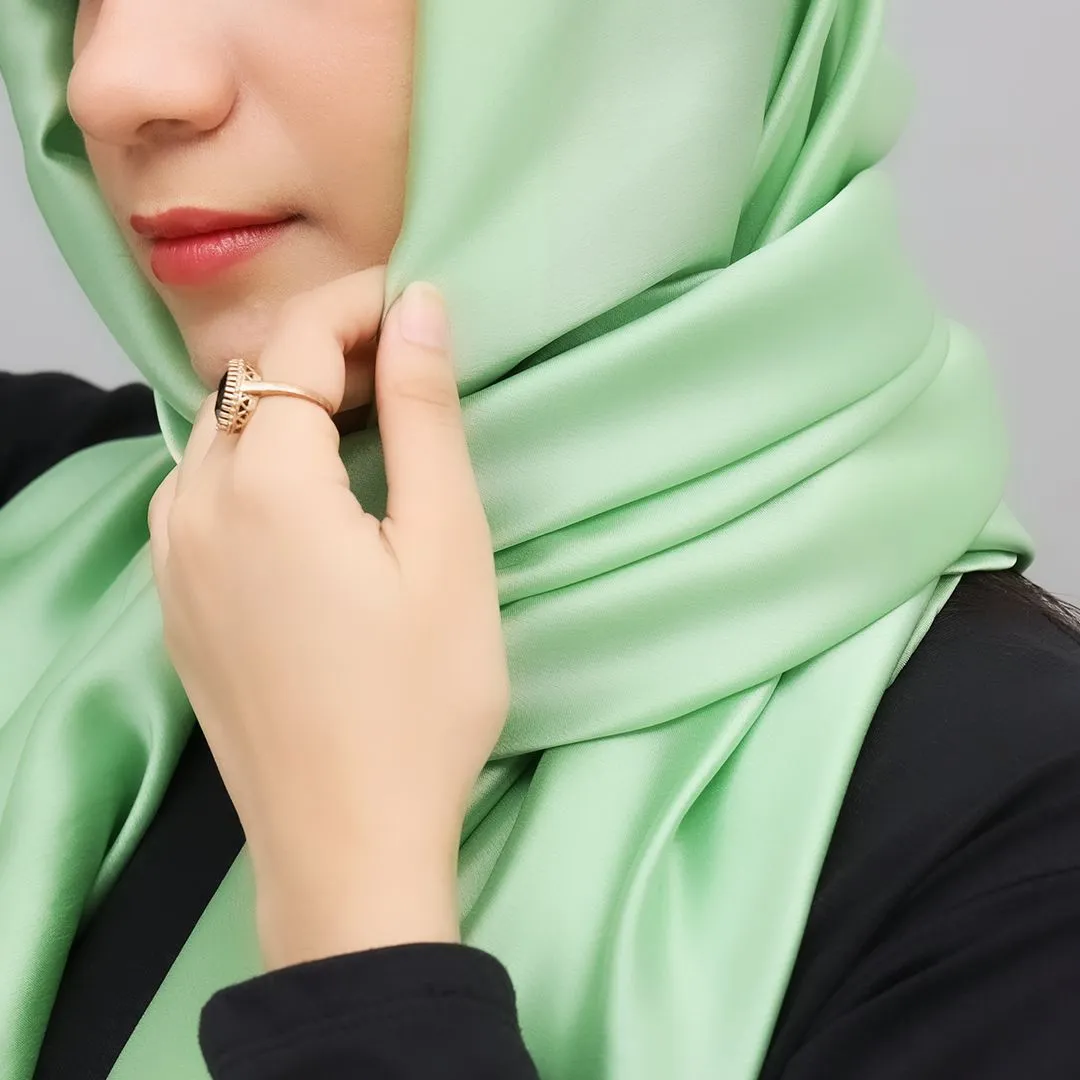 Silk Fabric Plain long Scarves