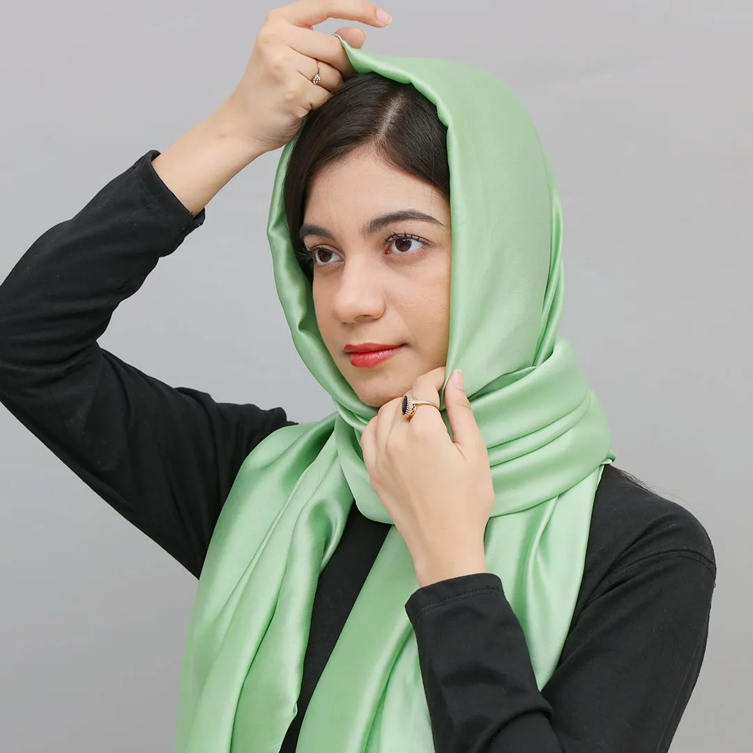 Silk Fabric Plain long Scarves