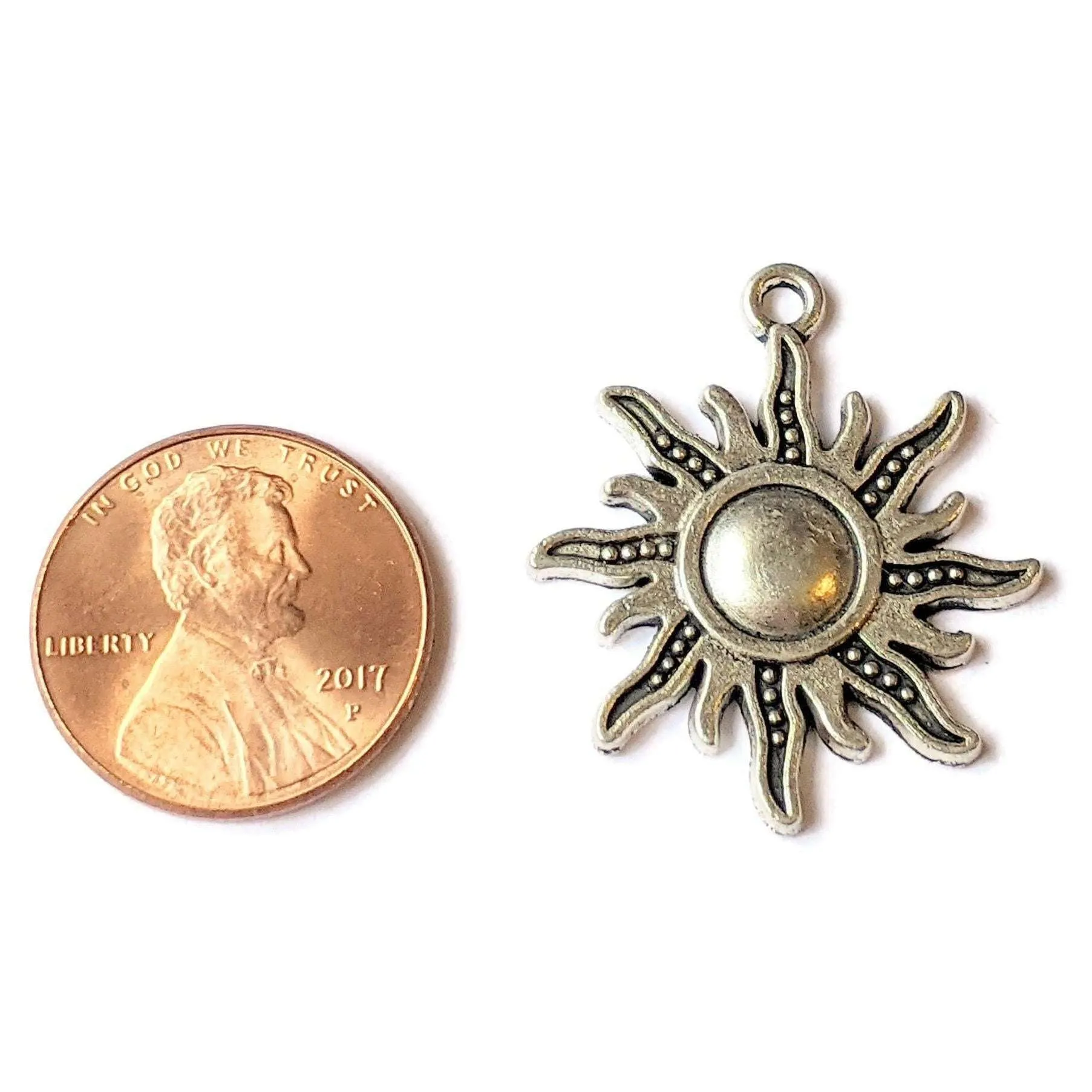 Silver Celestial Sun Charm