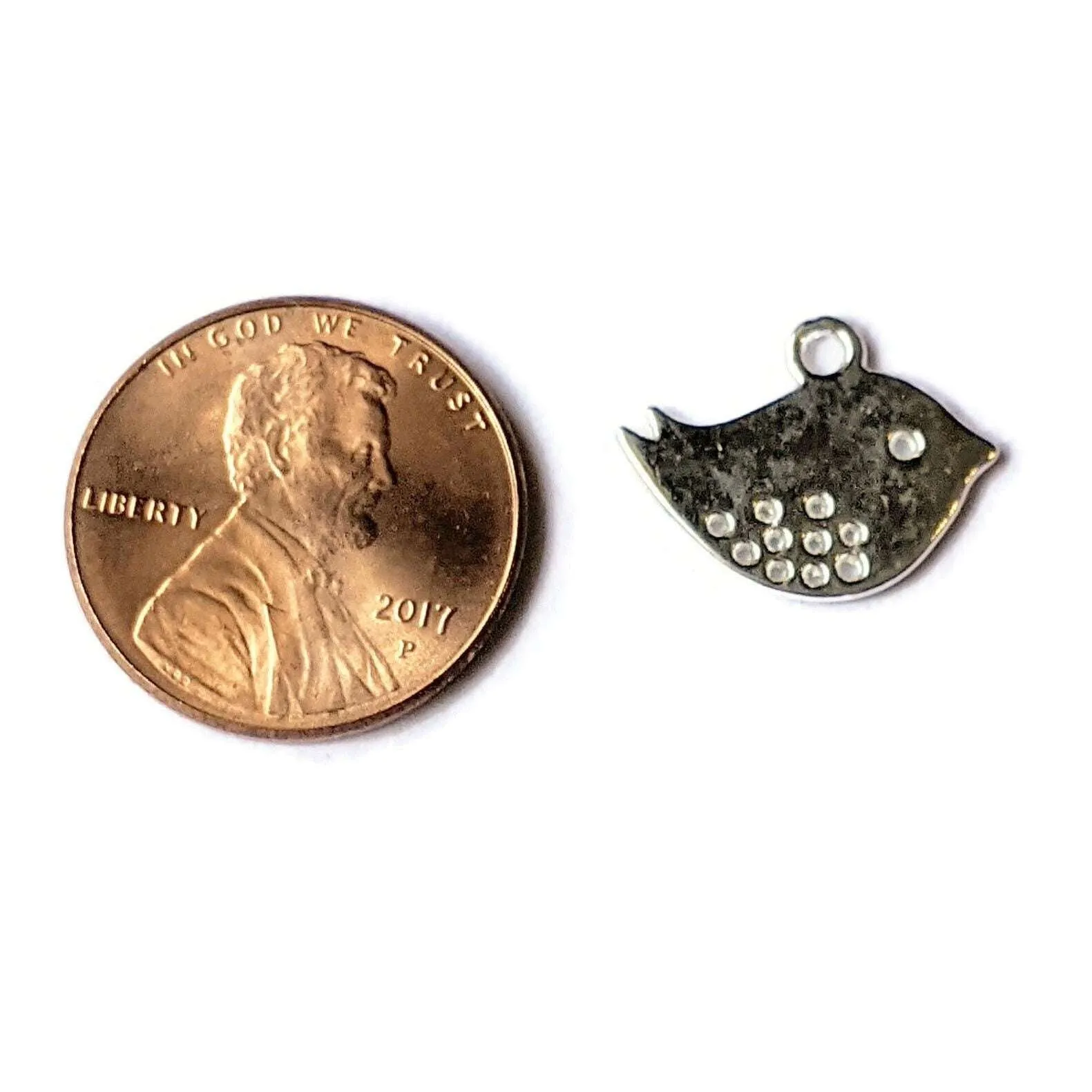 Silver Chickadee Bird Charm