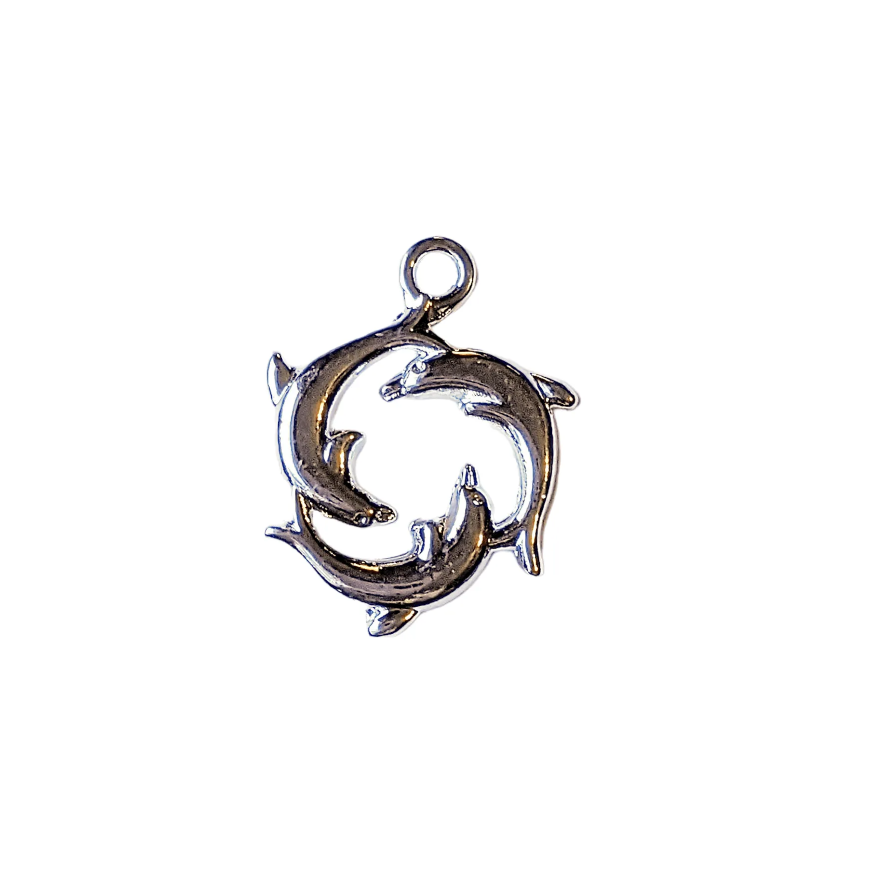 Silver Dolphin Trio Charm