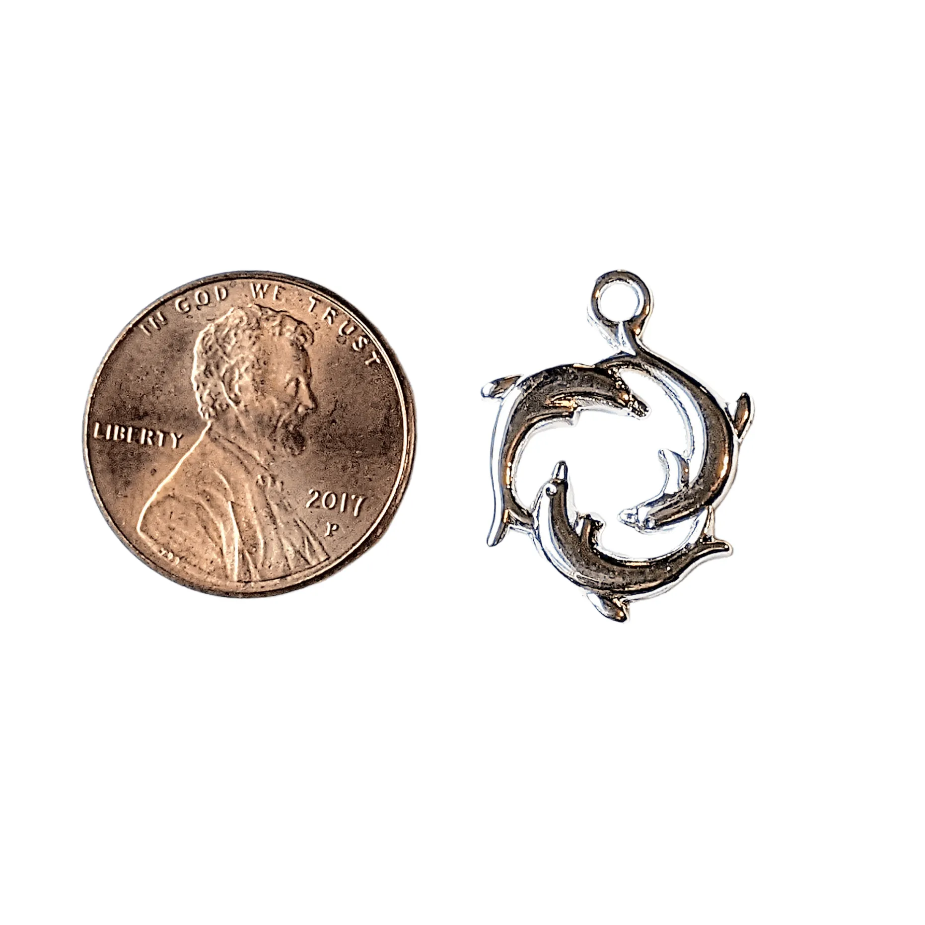 Silver Dolphin Trio Charm