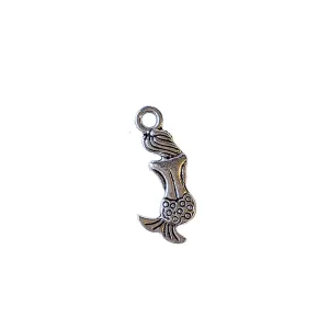 Silver Mermaid Back Charm Pendant