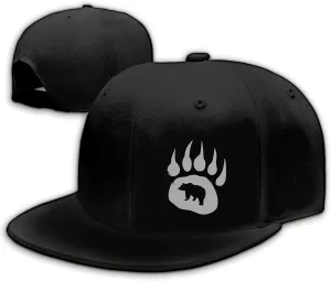 Snapback Hats for Men Skull Hat Flat Bill Hat for Boy Snap Backpack Baseball Cap Skeleton Hand Black