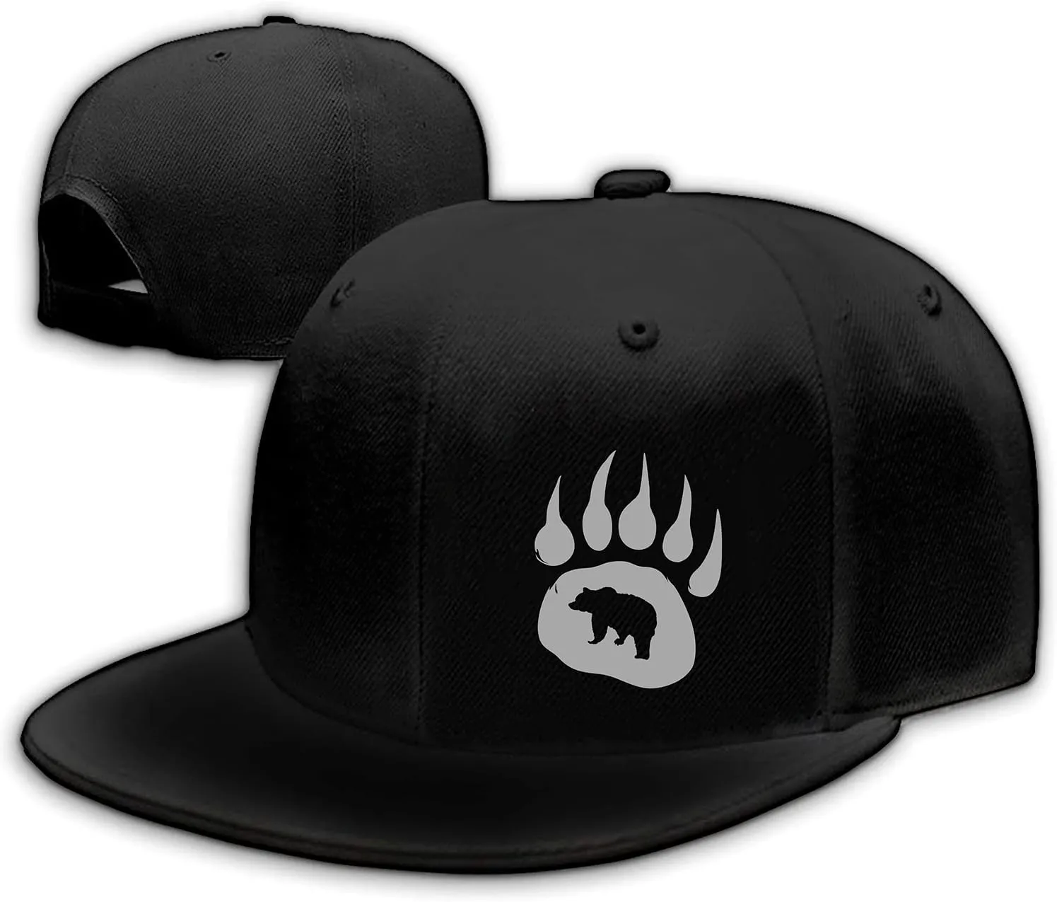 Snapback Hats for Men Skull Hat Flat Bill Hat for Boy Snap Backpack Baseball Cap Skeleton Hand Black