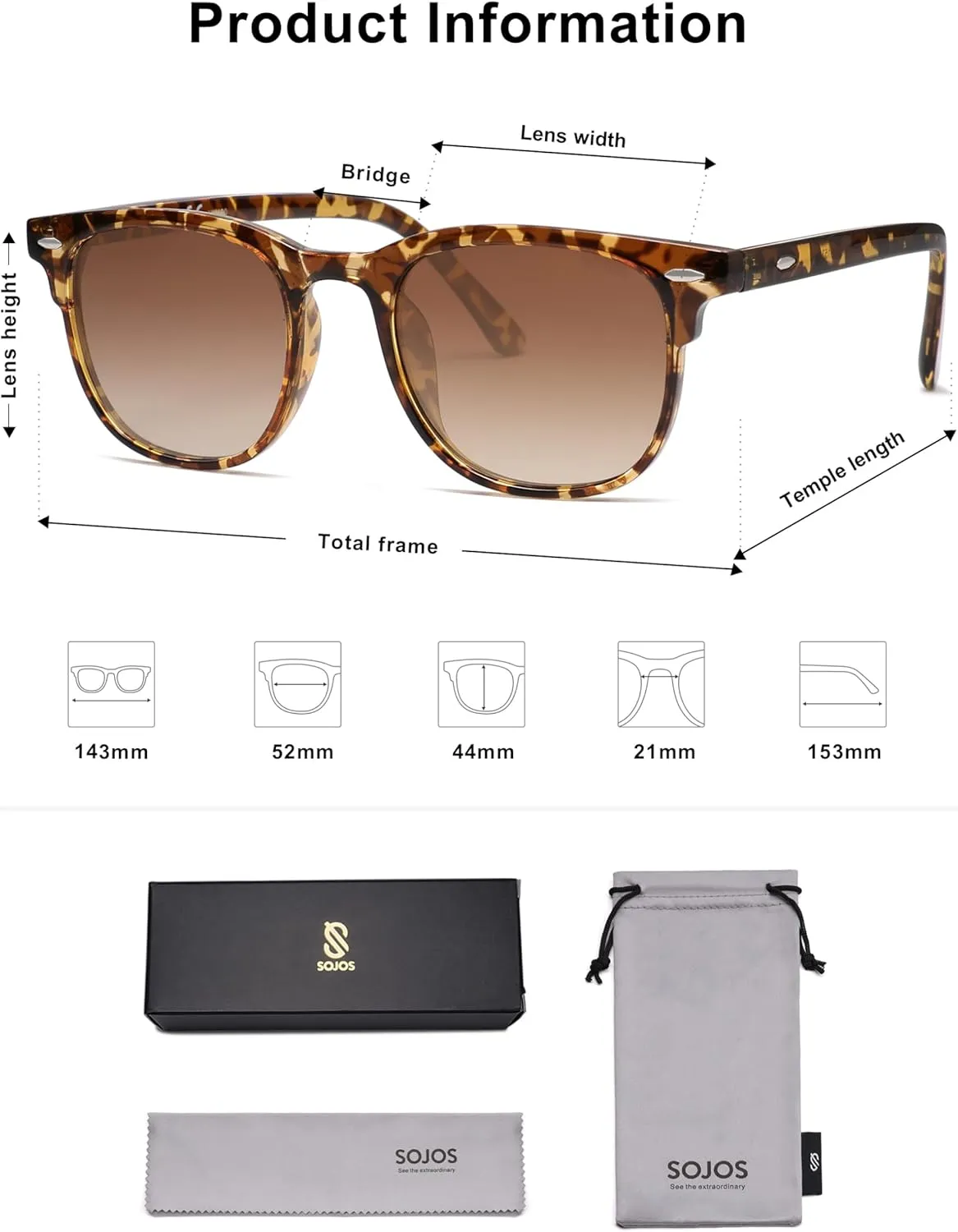SOJOS Retro Vintage Square Polarized Sunglasses for Women Men UV Protection Lens TR90 Frame Sunglasses SJ2112