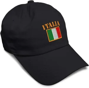 Speedy Pros Soft Baseball Cap Italia Flag Embroidery Flags World Cup Soccer Cotton Embroidered Dad Hats for Men & Women
