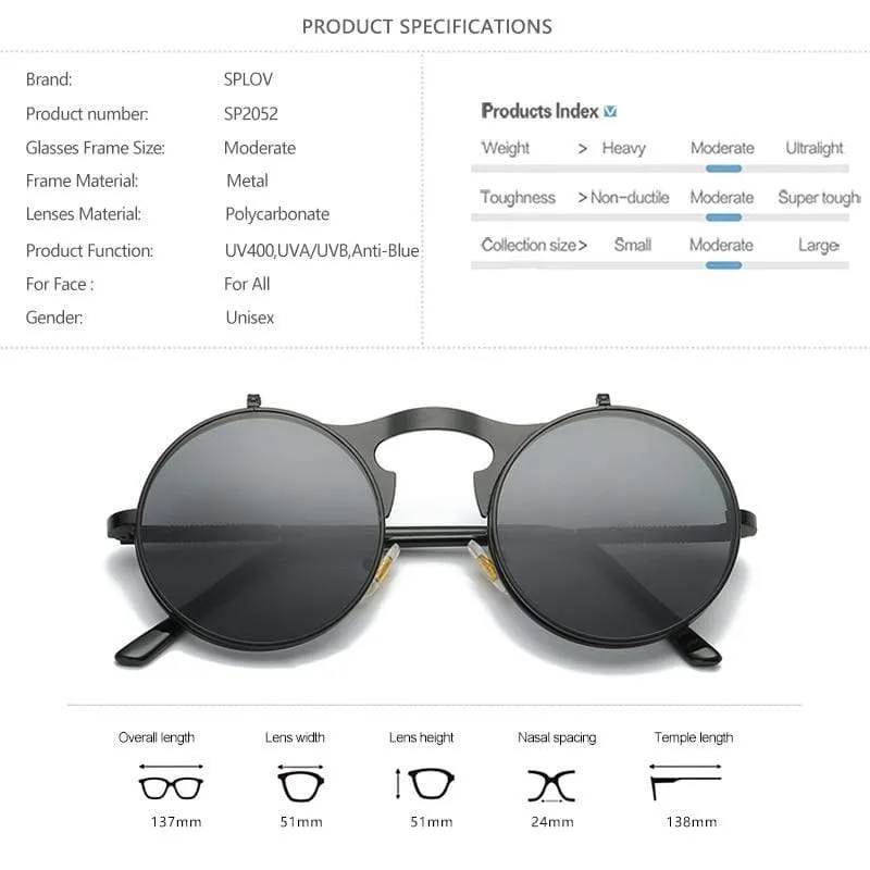 SPLOV Round Steampunk Sunglasses