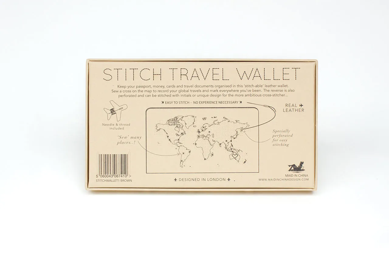Stitch Travel Wallet - Brown