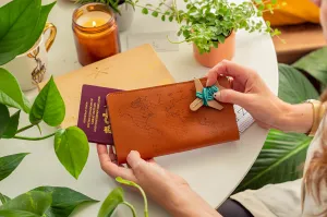 Stitch Travel Wallet - Brown