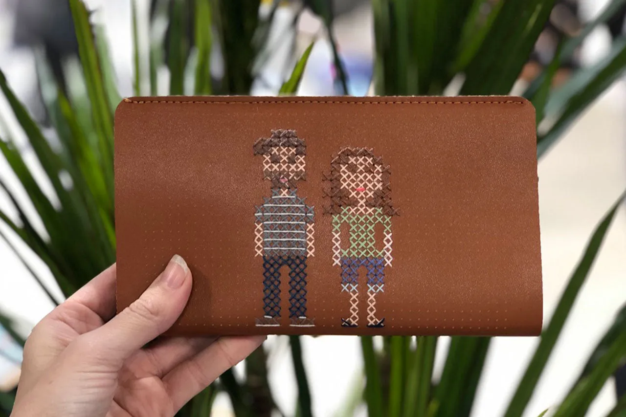 Stitch Travel Wallet - Brown