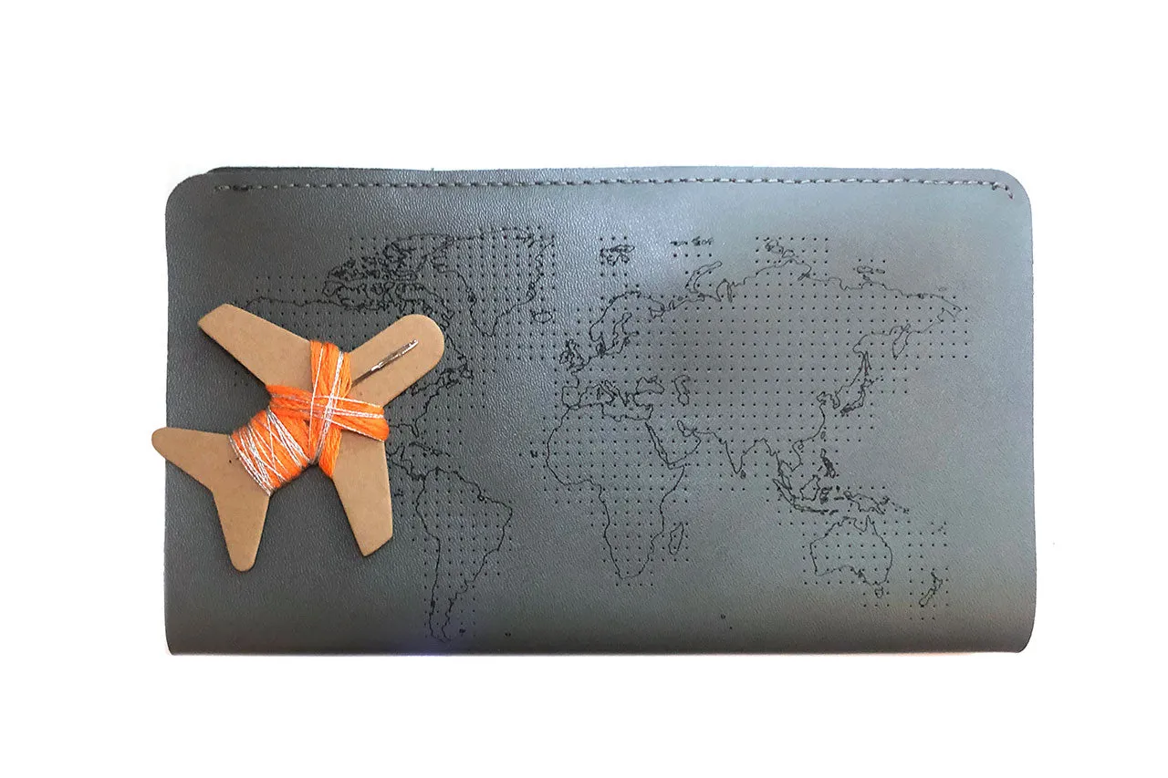 Stitch Travel Wallet - Grey